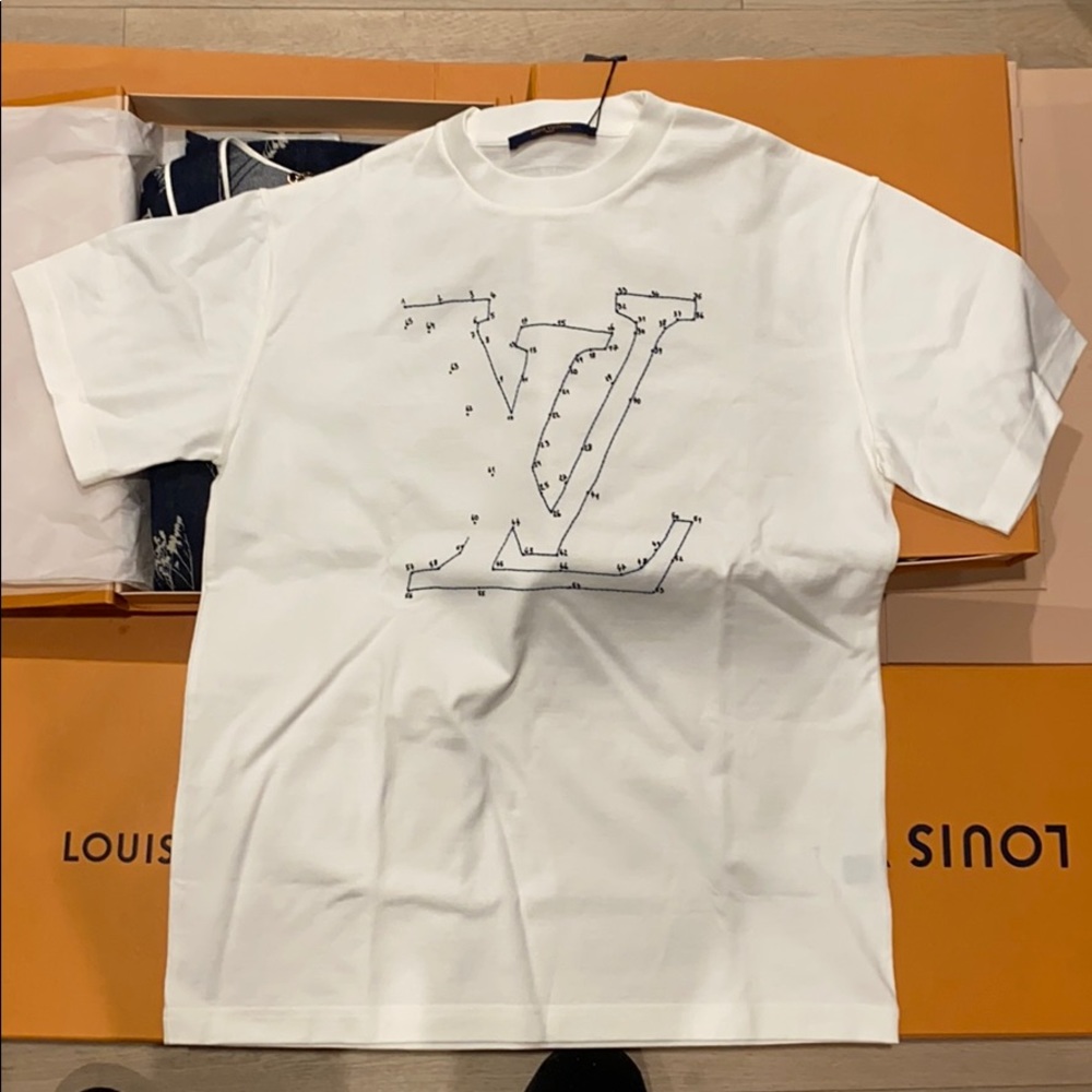LV stitch print and embroidered